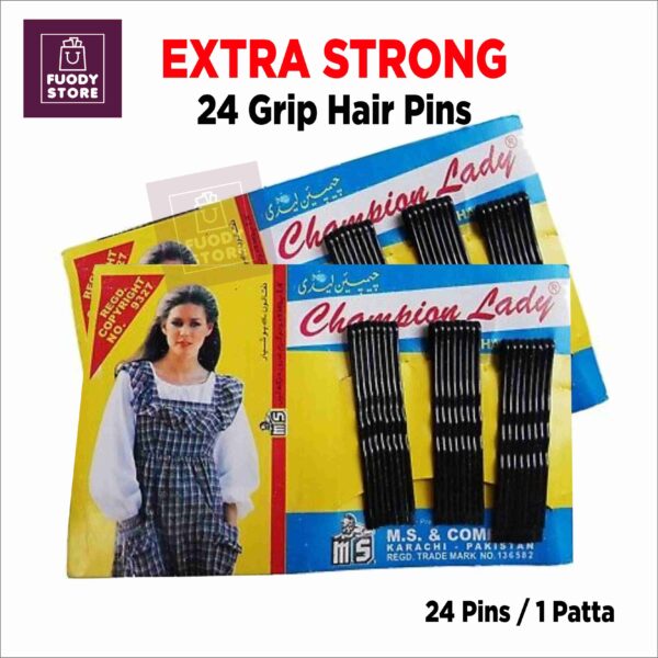 Champion Lady Hair Pins , Bobby Hair Pins - Black Hair Pins for Girls and Women