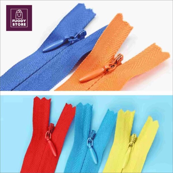 12 pcs invisible Zip ( Gum Zip ) Use For Ladies Dresses Nylon Multi Color - Image 3