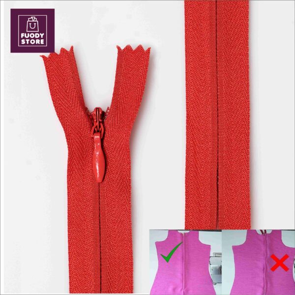 12 pcs invisible Zip ( Gum Zip ) Use For Ladies Dresses Nylon Multi Color - Image 2