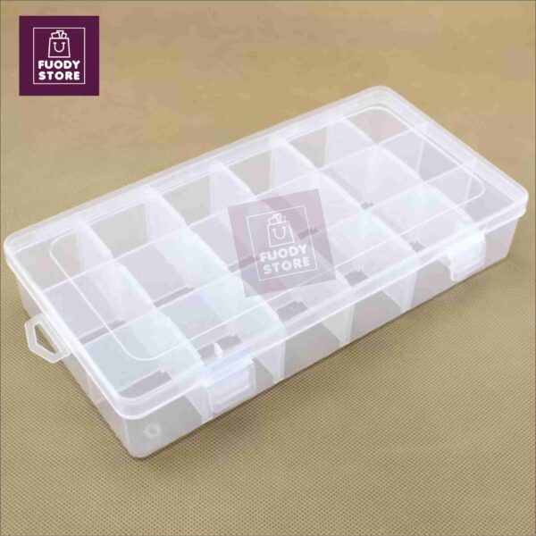 Transparent Plastic Storage box 18 Slot , Adjustable Organizer Case Holder for Sewing Accessories - Image 3
