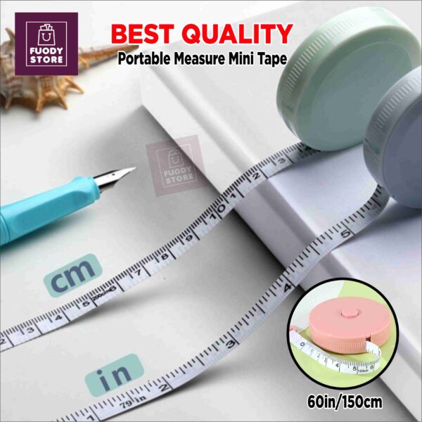 Mini Measure Tape for Clothes Sewing with Lock Button 150cm, Portable Inch tape