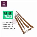 Tailor scale set included 4pcs- Best quality trouser shirt cutting wooden scale kit for tailoring - Image 2