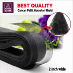50 Ghaz Roll 2 inch black cancan Patti  , Horsehair Braid 2 Inch for Sewing Dresses - Image 4