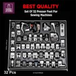 Set of 32 Presser Feet For Sewing Machines In A Sewing Machine Supplies Kit