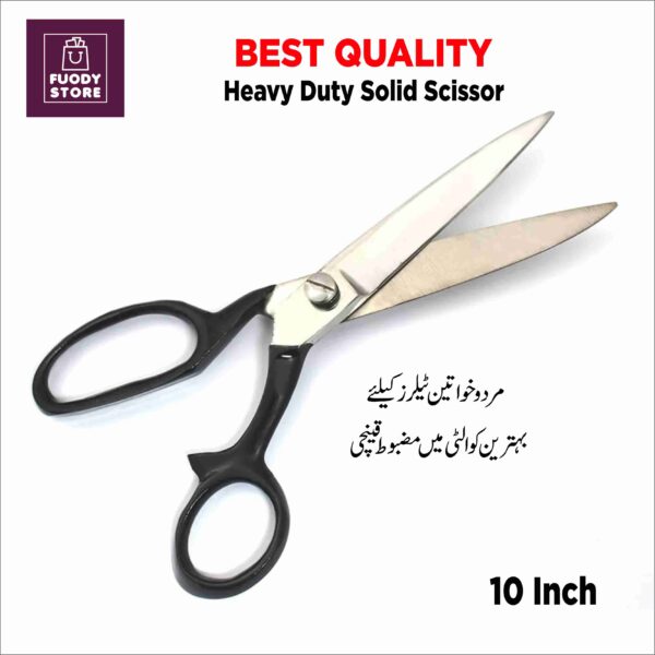 Heavy duty solid scissor for professional tailors 10 inch, High quality dress cutting scissor