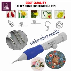3D DIY Magic Punch Needle Pen - Complete Embroidery Kit for Clothes & Decor | All-in-One Kit