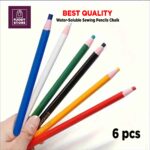 6pcs Water-Soluble Tailor Chalk Pencils – Fabric Marking Set for Sewing & Craft