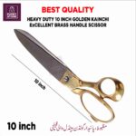 10 inch Heavy Duty Brass Handle Tailor Scissors – Premium Fabric Cutting Shears