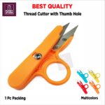 Professional Thread Cutter with Thumb Hole – U-Shaped Yarn Shear in Multicolors