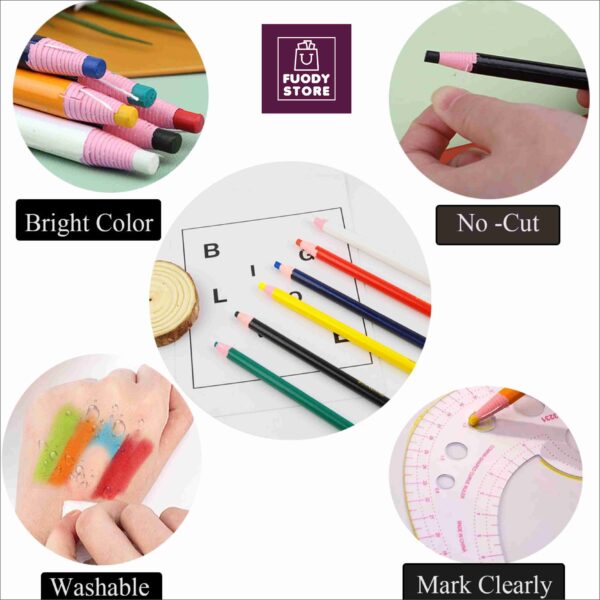3 Pcs Water Soluble Tailor Sewing Tailoring  Pencils Chalk – Fabric Marking Set - Image 4