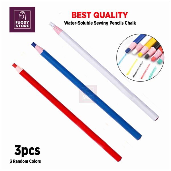 3 Pcs Water Soluble Tailor Sewing Tailoring  Pencils Chalk – Fabric Marking Set
