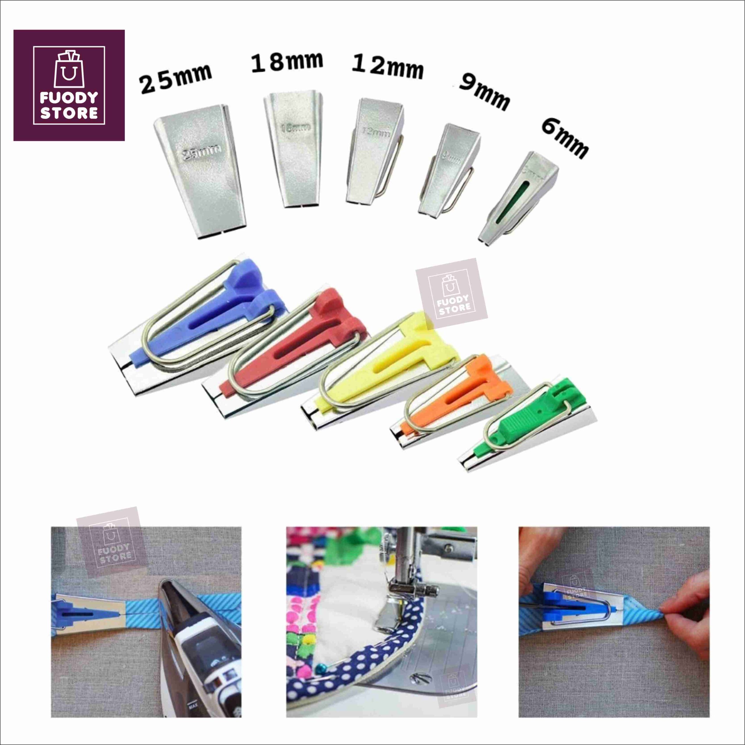 Bias Tape Maker Set (5-Piece) – 6mm, 9mm, 12mm, 18mm, 25mm – Professional Fabric Binding Tool Kit - Image 4