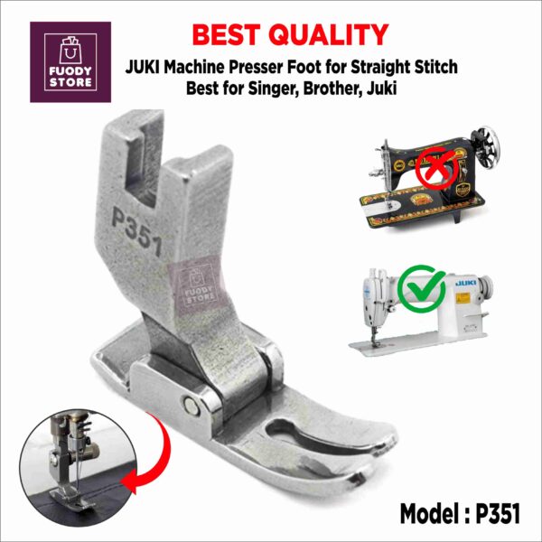 P351 Juki Sewing Machine Presser Foot for Straight Stitch Fit Singer, Brother, Juki 