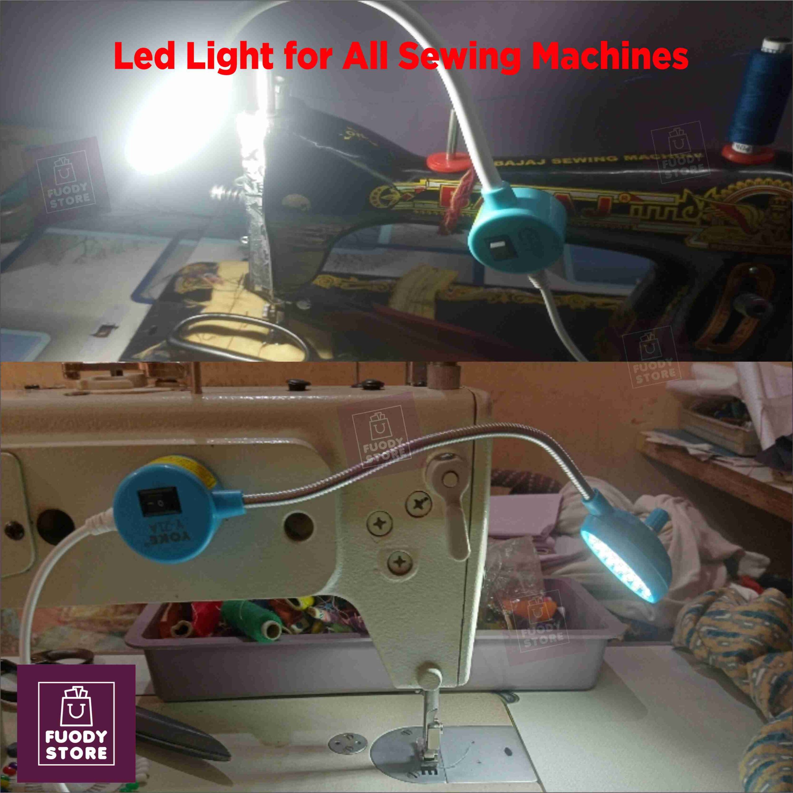 Universal Adjustable Sewing Machine LED Light with Dimmer & Magnet (110V-250V) - Image 2