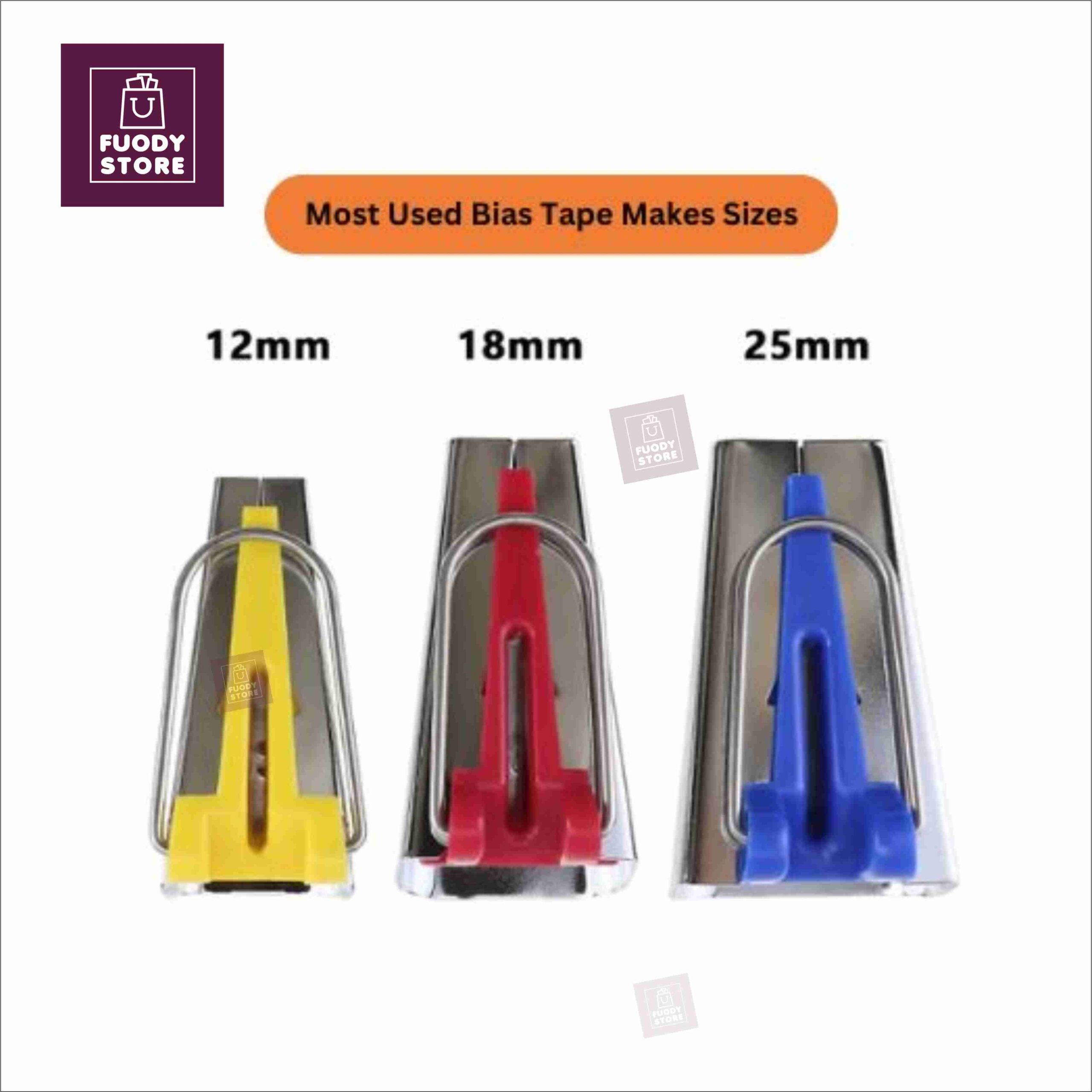 Bias Tape Maker Set Of 3 Most Used Sizes - 12mm, 18mm & 25mm Binding Tape Maker - Image 4