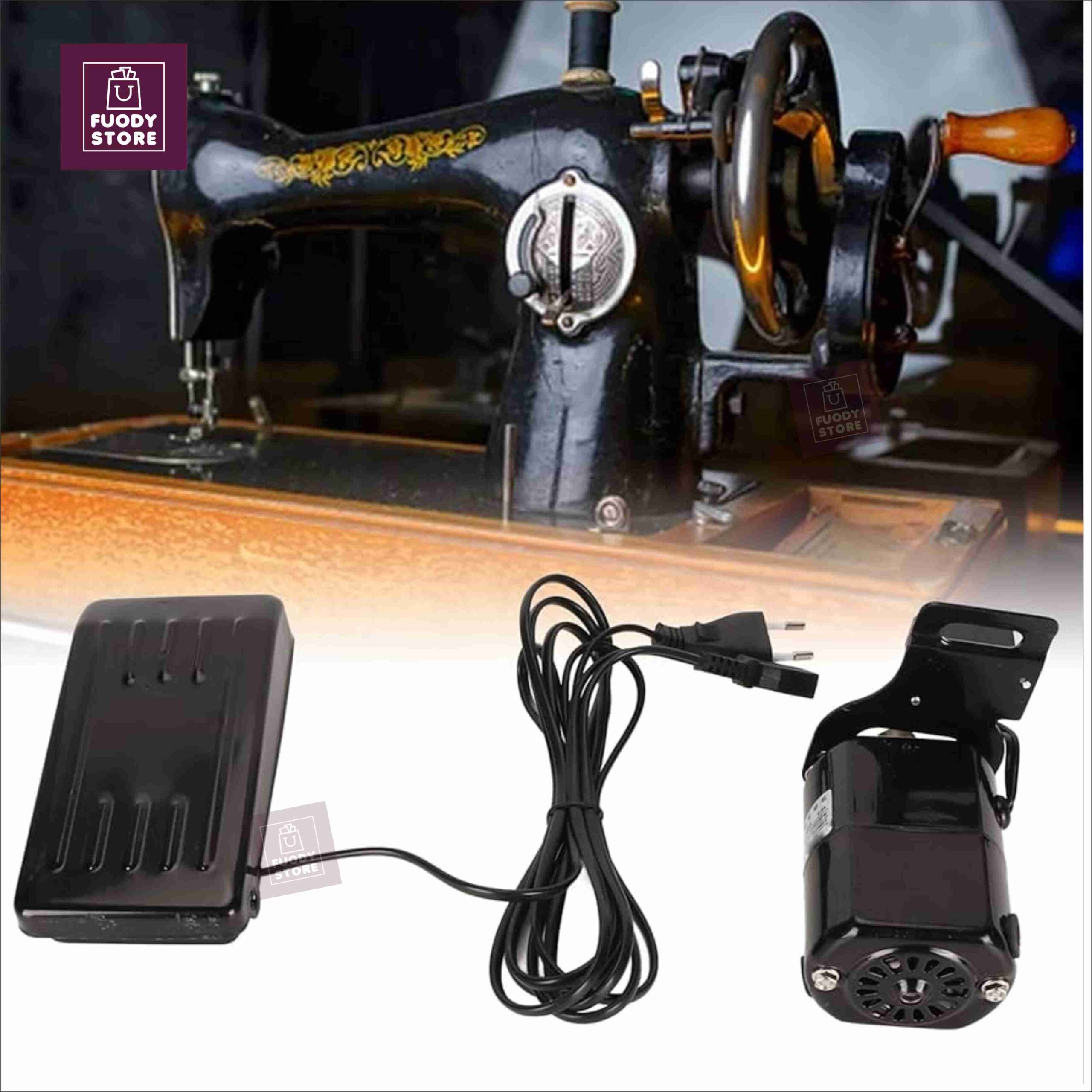 Sewing Machine Motor Foot Control Pedal –(black) | 220-240v 50/60Hz, 3-Pin EU Plug - Image 2