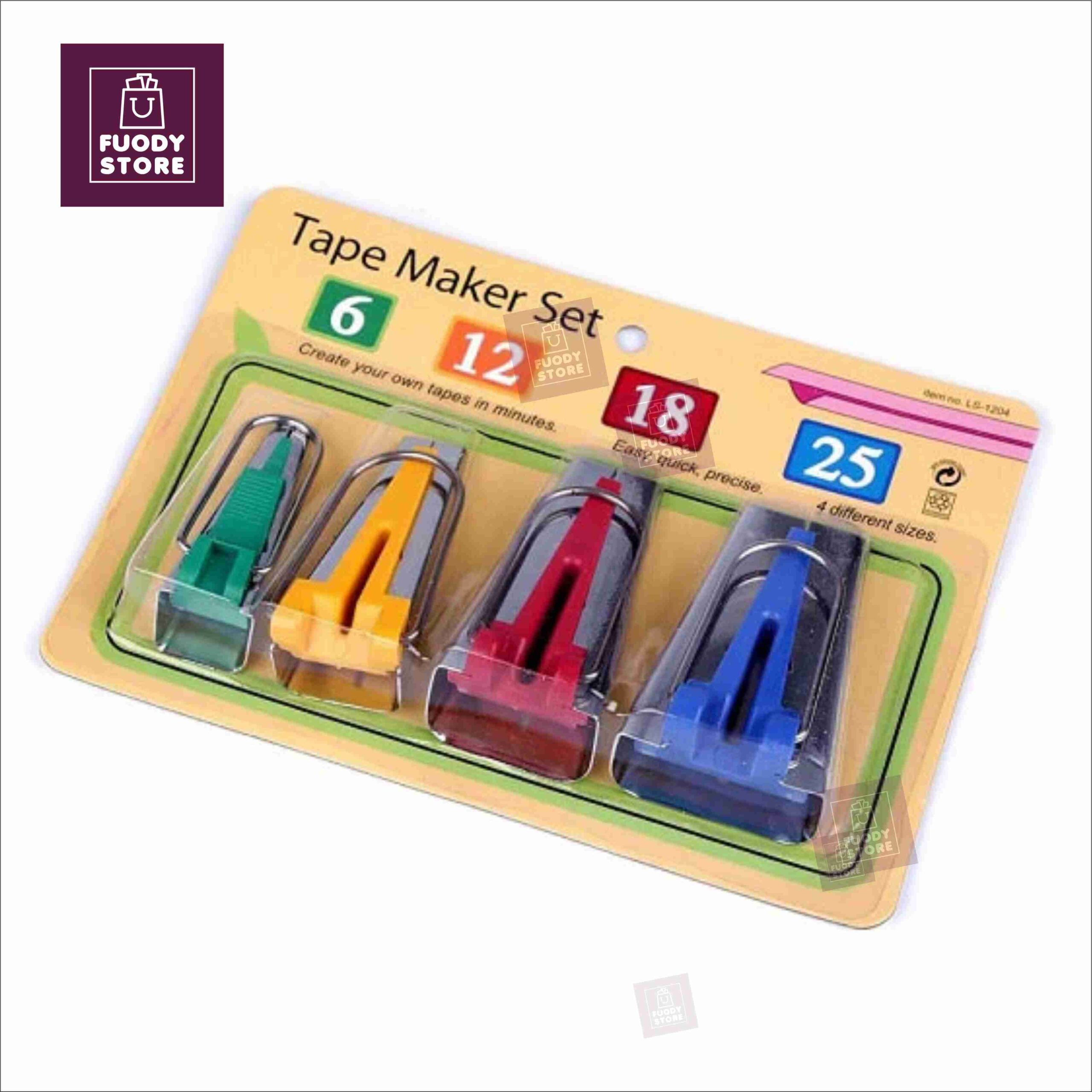 Bias Tape Maker Set  4-Size Stainless Steel Binding Tool (6mm/12mm/18mm/25mm) for Fabric Sewing & Craft DIY - Image 4