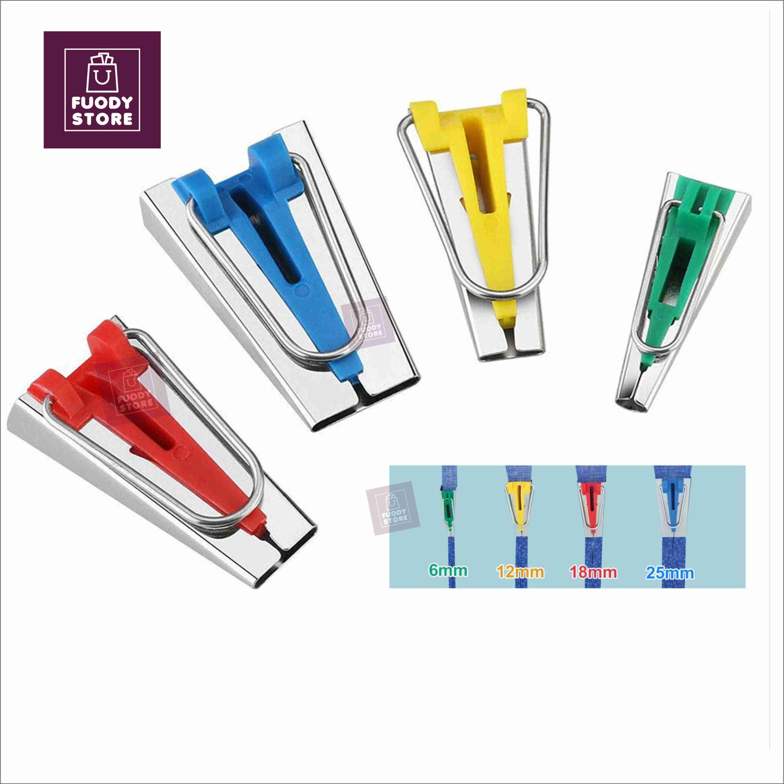 Bias Tape Maker Set  4-Size Stainless Steel Binding Tool (6mm/12mm/18mm/25mm) for Fabric Sewing & Craft DIY - Image 3