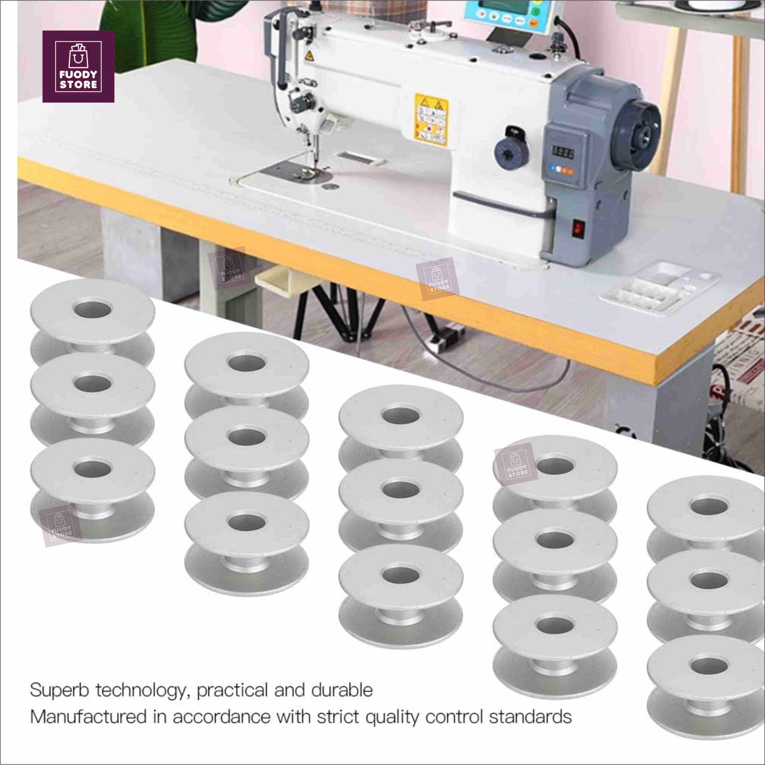 5pcs Aluminum Bobbins Kit (25mm) Metal Sewing Machine Bobbins for Industrial & Domestic Machines - Image 2