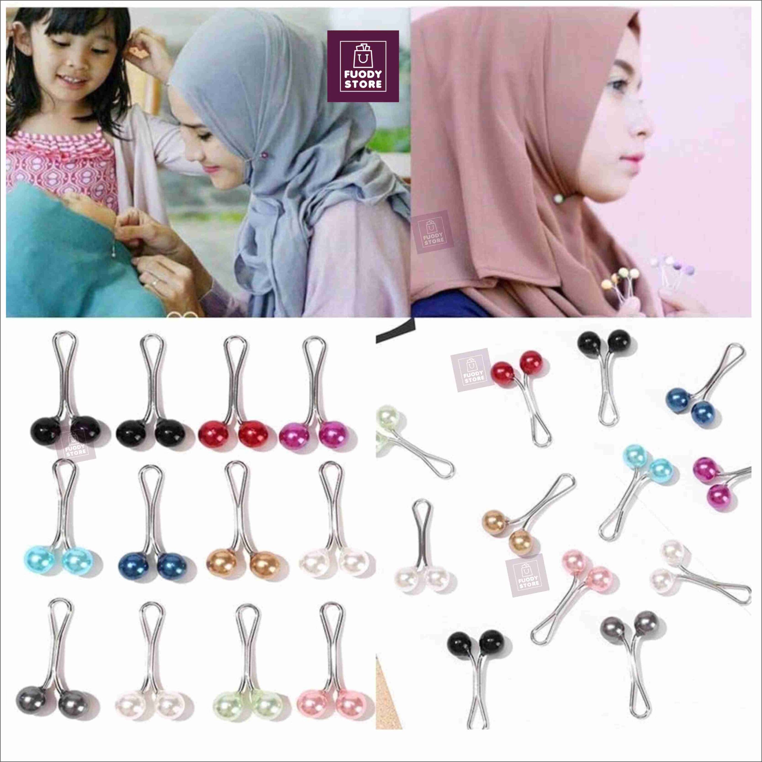 8 pcs Multicolor Scarf Pins Clips Fancy – U-Shaped Hijab Scarf Clips for Women Brooches - Image 2