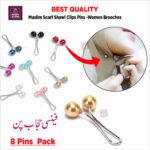 8 pcs Multicolor Scarf Pins Clips Fancy – U-Shaped Hijab Scarf Clips for Women Brooches