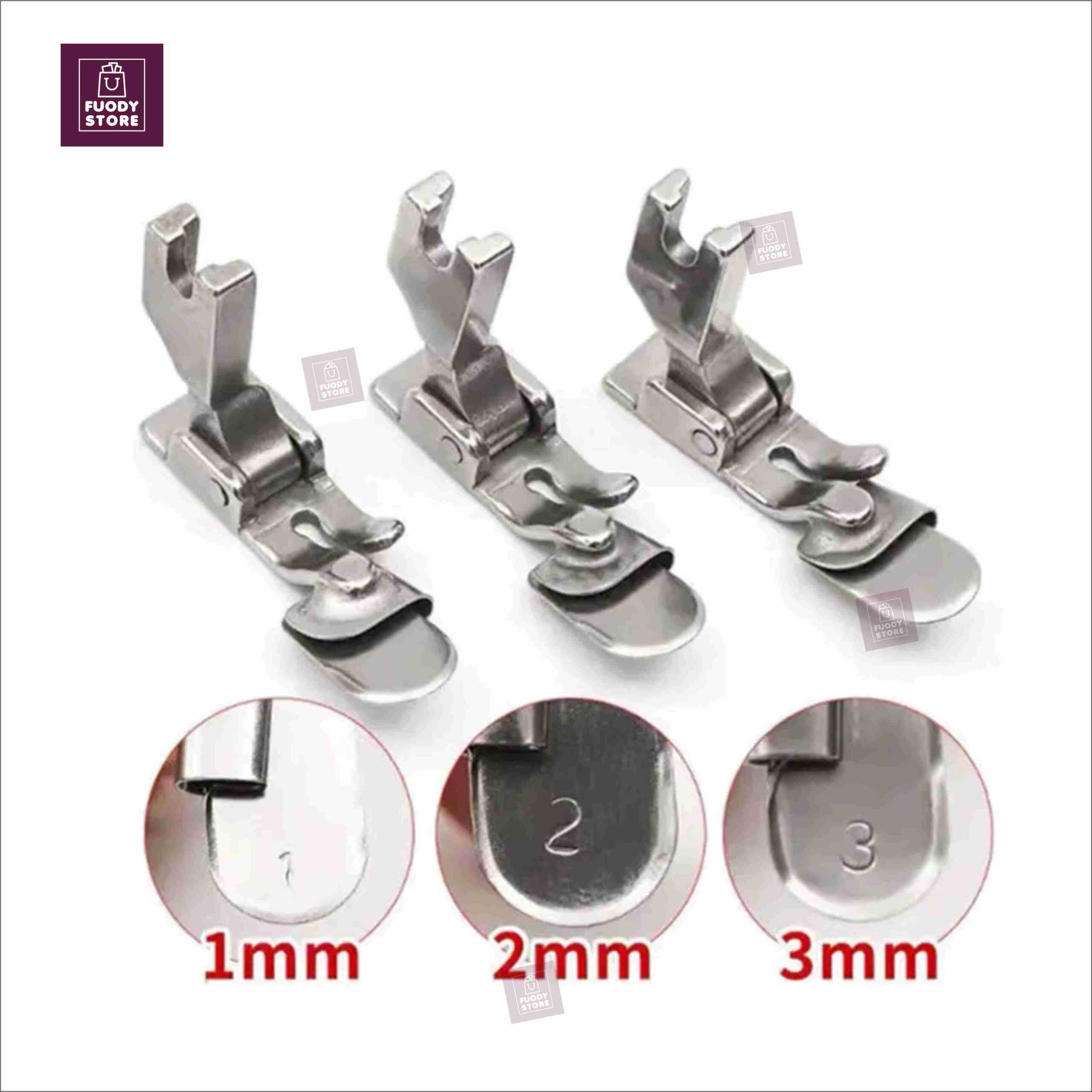 P351 3mm Curling Presser Foot – Industrial Stainless Steel Hemming Foot for Flat Sewing Machines - Image 4