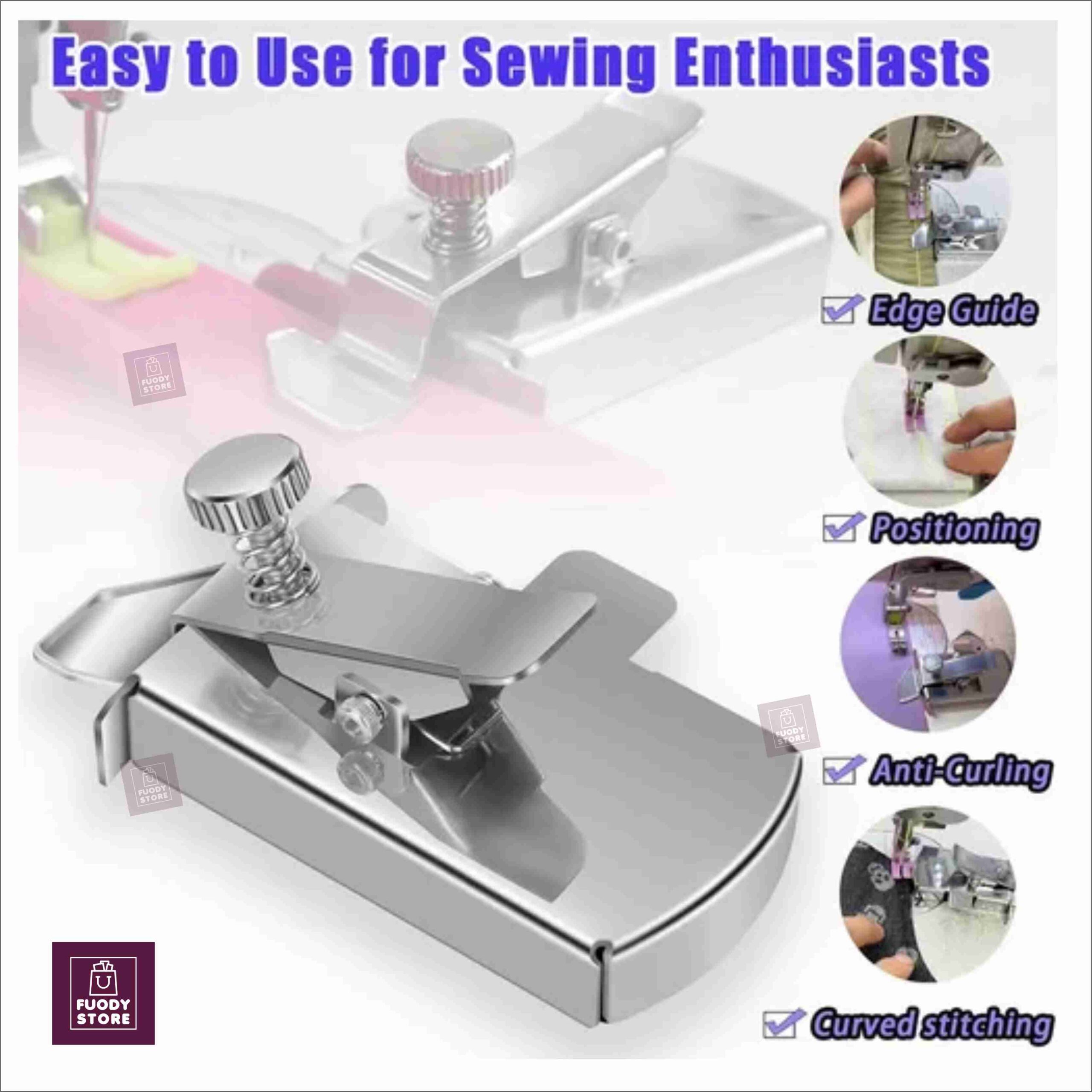 Magnetic Seam Guide for Sewing Machine – Multifunctional Stainless Steel Hemming & Stitching Helper - Image 3