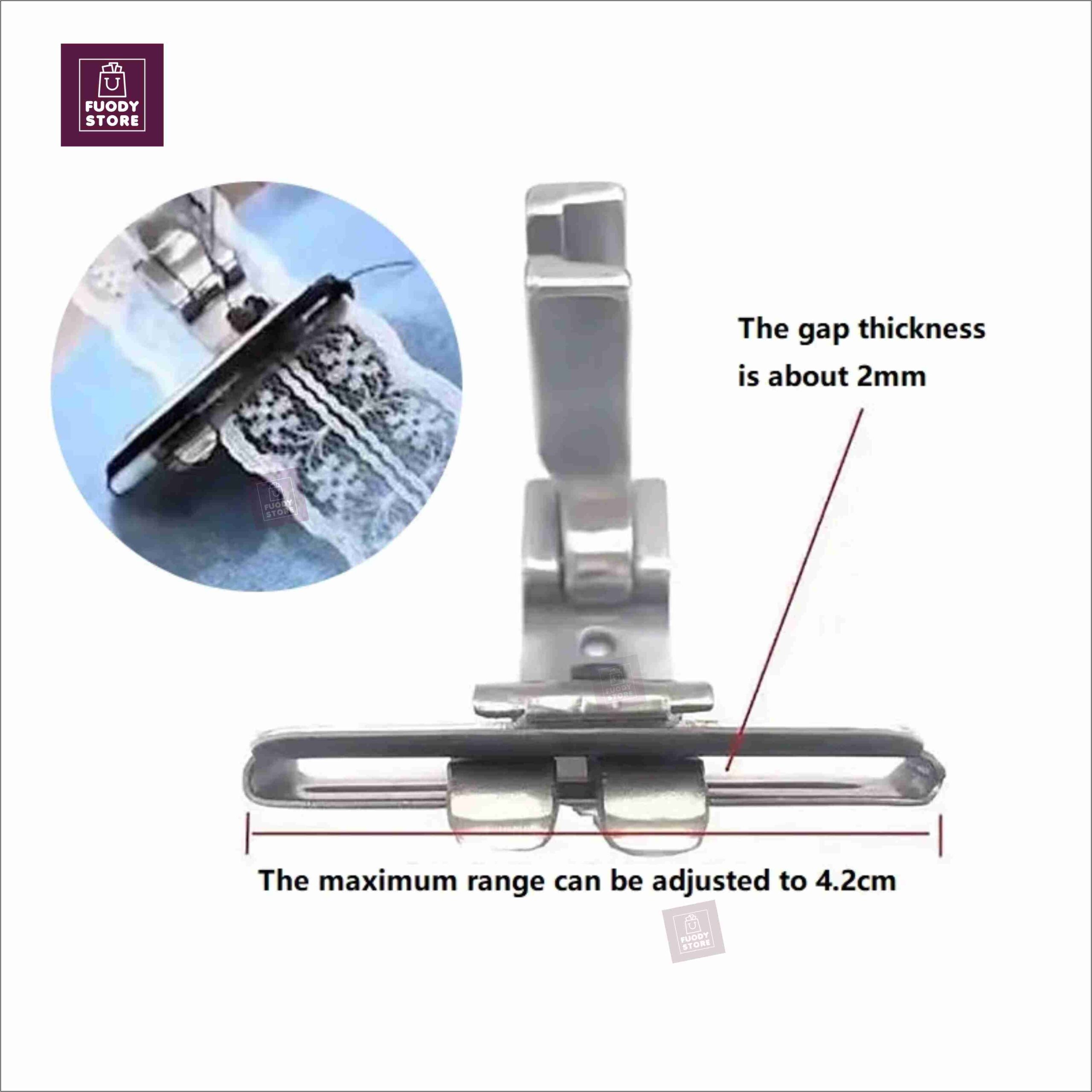 S10B Laces/Elastic/Tape Guide Attachment Adjustable Sewing Machine Foot | Industrial Single Needle Lockstitch - Image 4