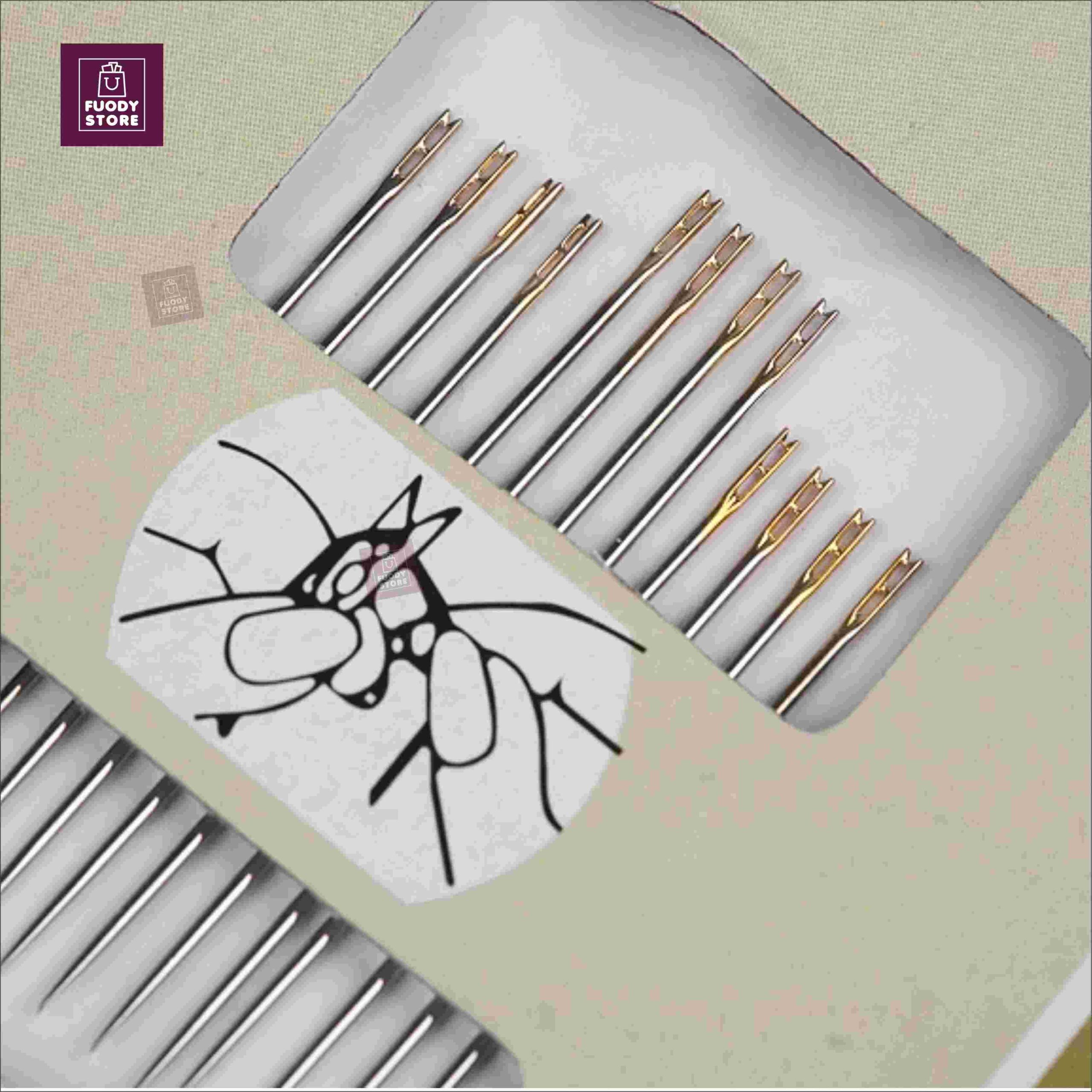 12 Pcs Hand Stitch Assorted Needles – Self-Threading Needles for Sewing, Embroidery & DIY Needlework - Image 3