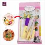 Punch Needle Set for Embroidery, 3Needles & Threaders Kit with Adjustable Embroidery Pen