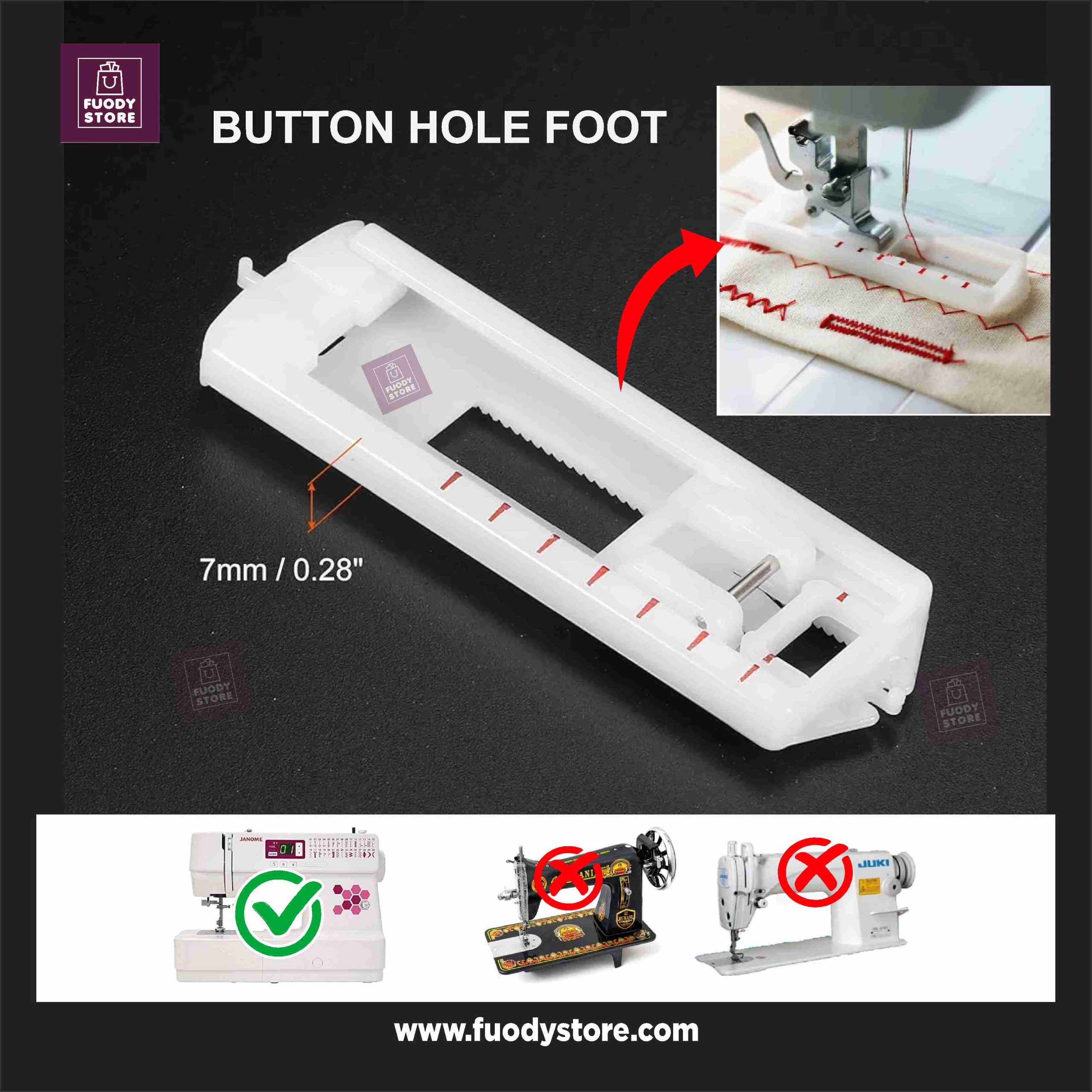 4 Step Buttonhole Foot Universal Snap On Plastic Presser Foot 4 Step Buttonhole Foot | Universal Snap On Plastic Presser Foot for Singer, Janome, Brother, Toyota & More - Image 1