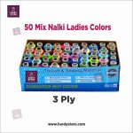 50 Nalki Box 3 Ply Best Quality Thread Mix Colors for Ladies Suit Sewing | Strong Bonding Thread for Hand & Machine Sewing