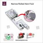 Rolled Hem Foot Stainless Steel Narrow Hemming Presser Foot 3mm for Singer, Brother, Janome & More