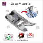 Zigzag Presser Foot for Singer, Brother, Janome, Toyota & Low Shank Machines | Universal Snap On Foot for Decorative & Utility Stitching (1 Piece)