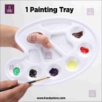14 Pcs Best Fabric Paint Deal Complete Fabric Painting Kit with 6 Colors, Binder, Brushes & Tray - Image 3
