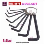8 in 1 Portable Hex Head Wrench Set | Metric Key Chain 1.5mm to 6mm ( 8 Pcs Alki Key Set Tool )