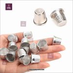 4 Pcs Stainless Steel Sewing Thimble | Finger Sewing Tool Finger Protector with Anti Slip Pattern for Sewing, Quilting & Gardening - Image 2