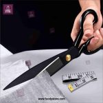 YDL 10 Inch Professional Tailoring Scissors Heavy Duty Stainless Steel Black Imported Shears | Premium Scissor for dress cutting - Image 5