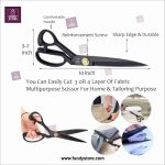YDL 10 Inch Professional Tailoring Scissors Heavy Duty Stainless Steel Black Imported Shears | Premium Scissor for dress cutting - Image 3