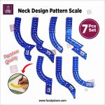 7 Pcs Neck Design Pattern Scale Set Wooden Style | HTC Gala Cutting Rulers for Blouse & Kurti Tailoring