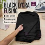 1 Ghaz Lycra fusing for fabric Stretchable Interlining for Ladies Garments ( Black ) | Premium single sided lycra fusing for clothes by fuody store